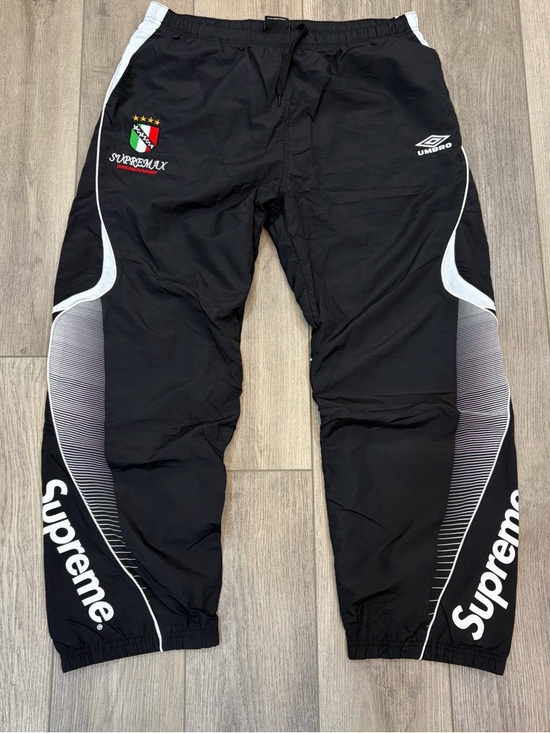 Umbro Other - Umbro Black Track Pants with White Panels and Supreme Branding